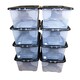 image 1 of 8 x 42L Clear Storage Box with Black Lid, Stackable and Nestable Design Storage Solution