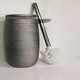 image 2 of Showerdrape Pzazz Silver Diamante Toilet Brush & Sink Tumbler Bathroom Accessory Set