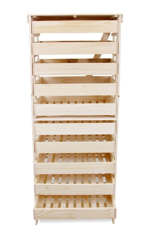 image 1 of 10 Drawer Wooden Apple Storage Rack 156 x 33cm