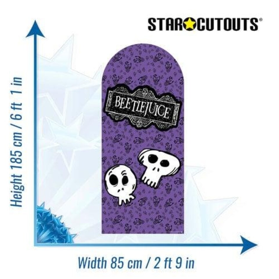 image 1 of Beetlejuice 1988 Purple Single Backdrop Cardboard Cutout 185cm