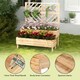 image 6 of COSTWAY Raised Garden Bed w/Trellis Elevated Planter Box Natural