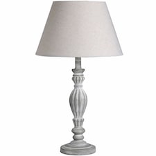 Hill Interiors Aegina Table Lamp (UK Plug) - Light Grey/Beige - One Size