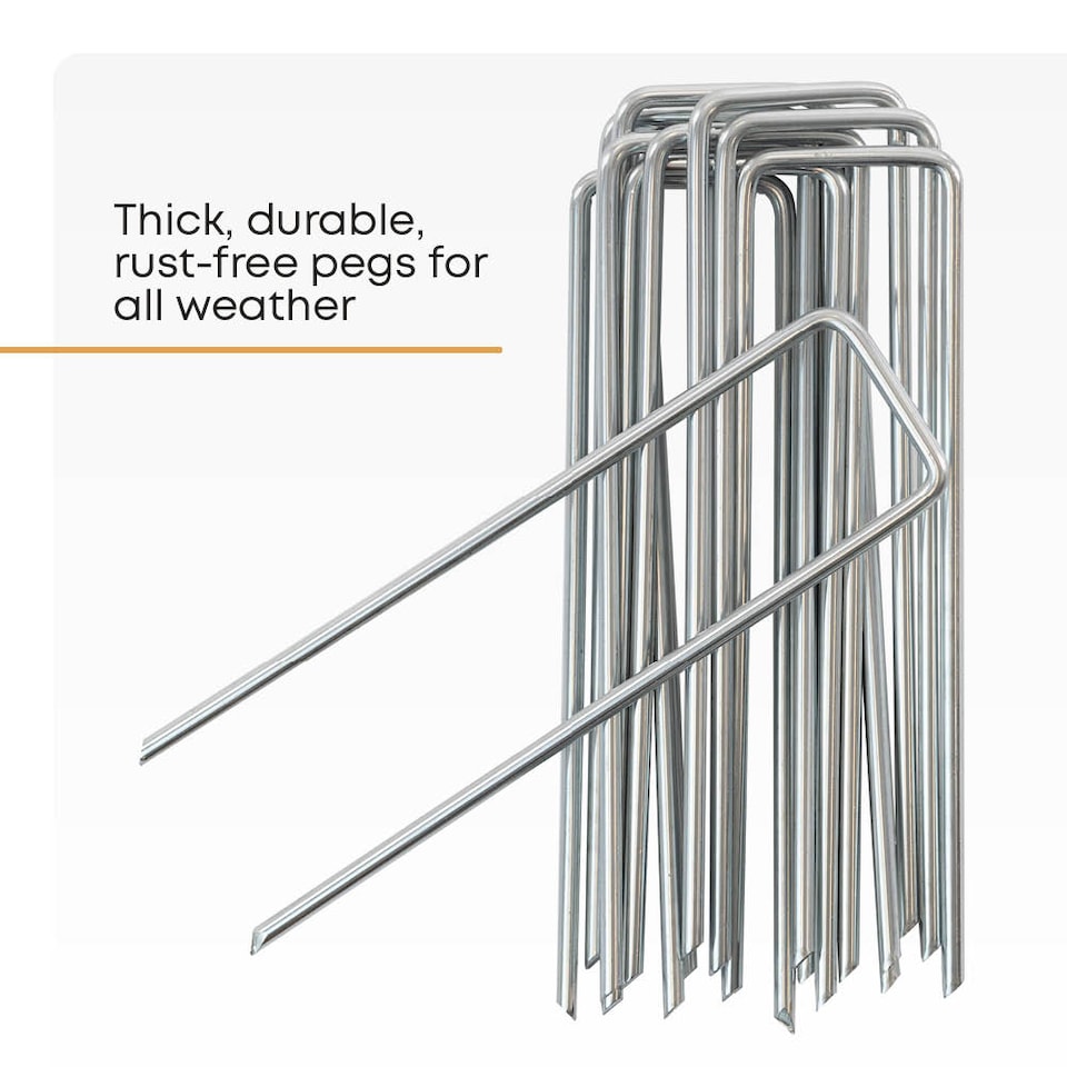 image 1 of 50 Weed Membrane Pegs with Tool