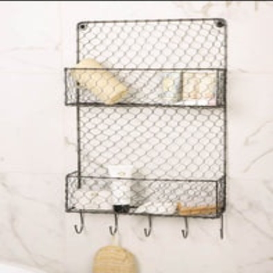 image 1 of Two Tier Bathroom Wall Storage Unit N/A