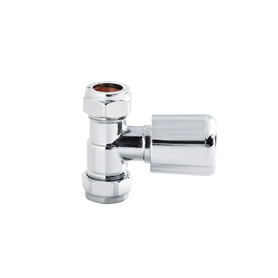 image 1 of Straight Round Radiator Valves Sold in Pairs Chrome