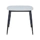 image 2 of Aspen Square Dining Table - Compact Table with Wood-Effect or Sintered Stone Top and Black Tapered Legs | White | White | Small | 1