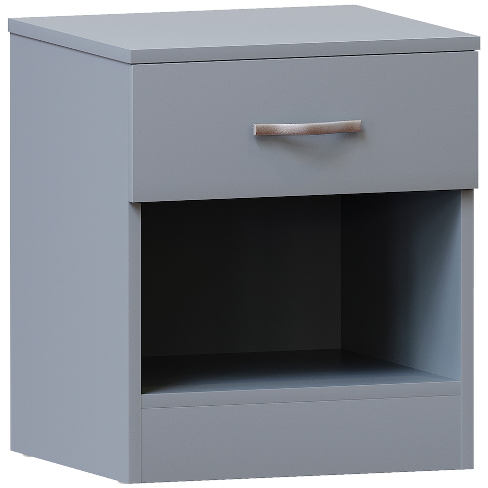 image 1 of Vida Designs Riano 1 Drawer Bedside Chest Cabinet Table Nightstand, Grey