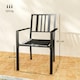 image 7 of Outsunny 4 PCs Stackable Outdoor Garden Chairs with Metal Slatted Design, Black