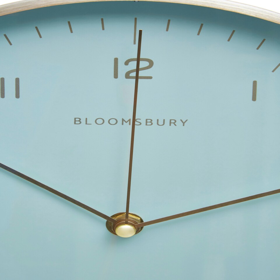 image 1 of Interiors by Premier Versatile Gold And Mint Green Finish Wall Clock, Functional And Stylish Indoor Clock, Wall Clock For Outdoor