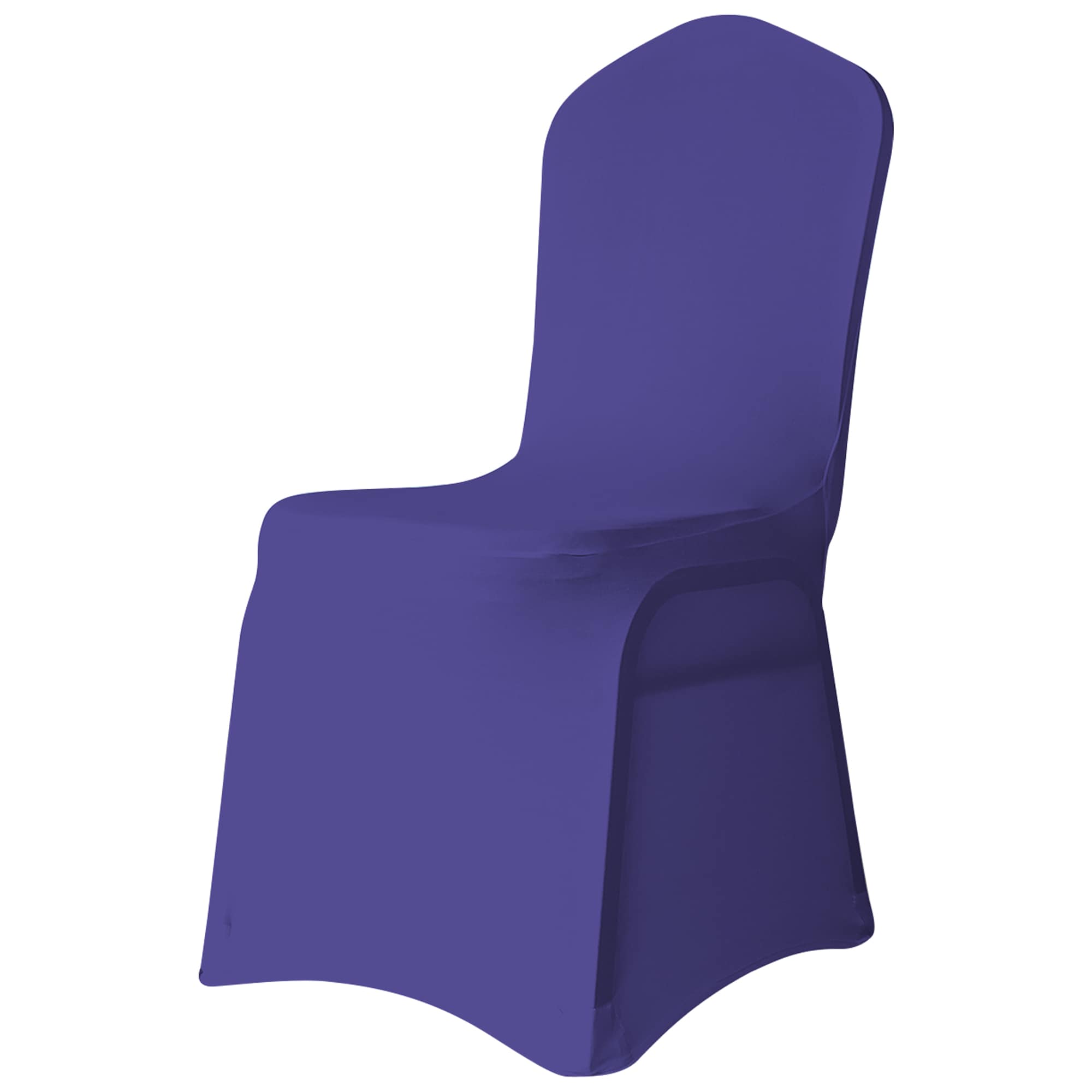 Neel Blue Spandex Polyester Stretch Chair Cover, Washable & Removable Slipcovers in Purple