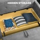 image 4 of HOMCOM 2 Seater Sofa Bed Convertible Bed Settee w/ 2 Cushions Storage Light Grey