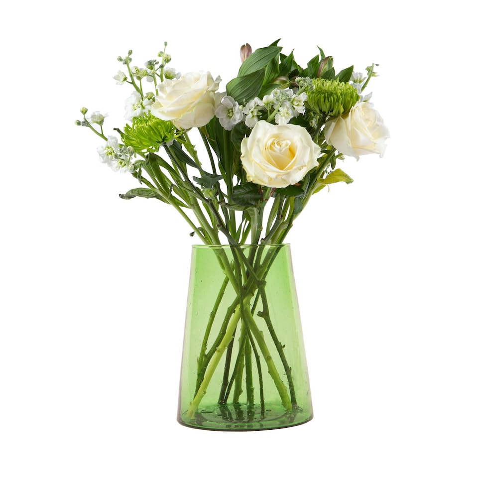 image 1 of Nicola Spring Jebel Recycled Glass Vase - 3.5 Litre - Green | Green | Green