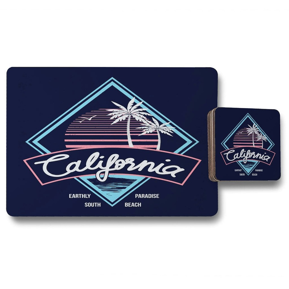 Neon California (Placemat & Coaster Set)