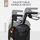 image 3 of HOMCOM 3 Wheel Rollator, Lightweight Aluminium Tri Walker with Adjustable Handle, Storage Bag and Dual Brakes, Folding Mobility Walking Aid for Elderly, Handicapped, 5.3kg, Gold Tone