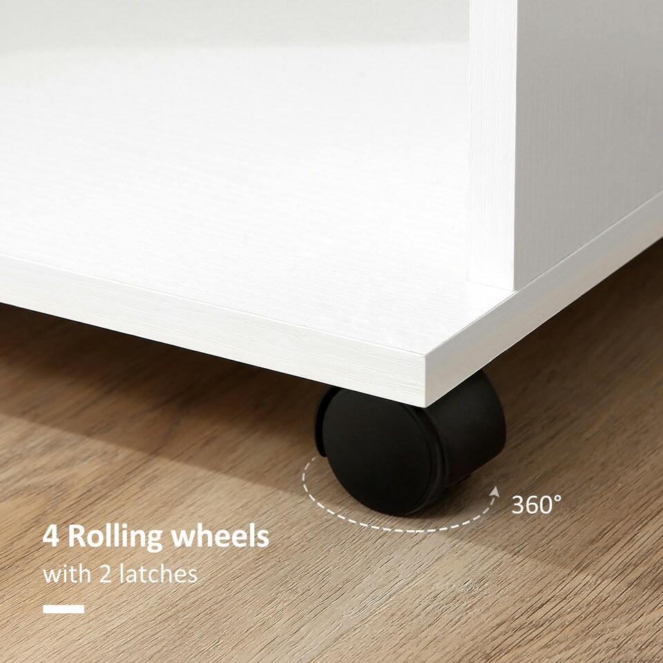 image 1 of HOMCOM Rolling Open Wardrobe Hanging Rail Storage Shelves for Clothes