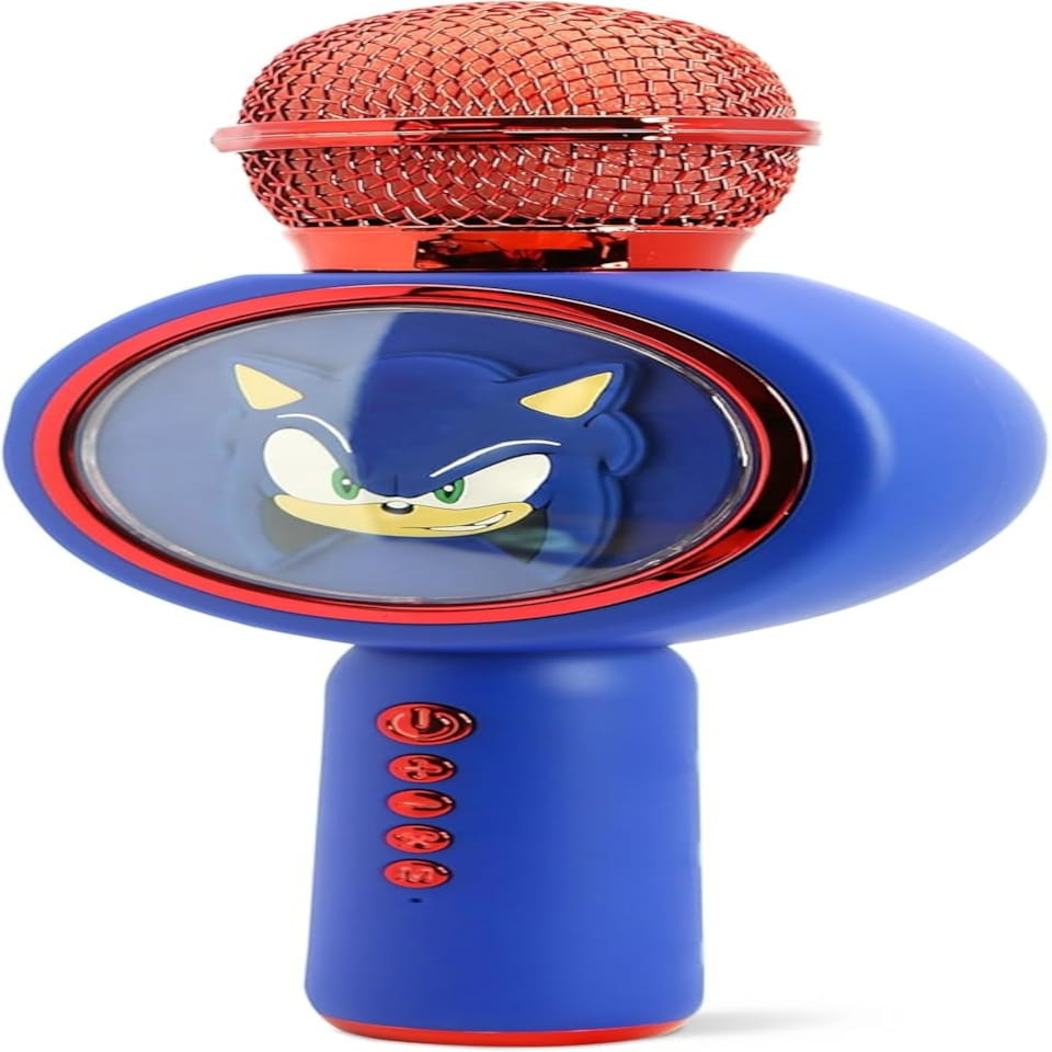 image 1 of Sonic The Hedgehog Karaoke Microphone and Wireless Speaker with LED Lights