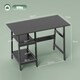 image 3 of HOMCOM Compact Computer Desk with Storage Shelves, Study Table with Bookshelf, PC Table Workstation for Home Office, Study, Easy Assembly, 106 x 51cm, Black | Black