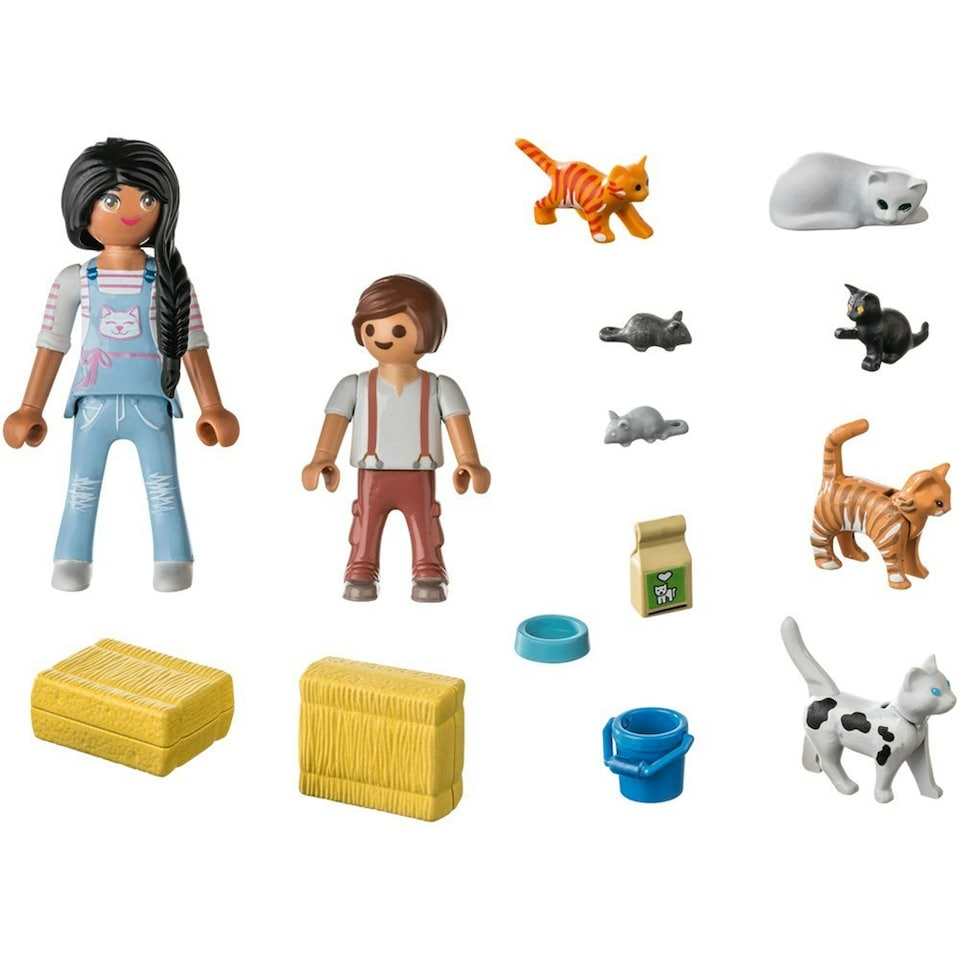 image 1 of Playmobil Country Cat Family Figure Set