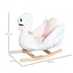 image 5 of HOMCOM Kids Rocking Horse Plush Ride On Swan Toy with Safety Seat for Toddler 18 Months  Plus, White and Pink