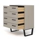 image 5 of Texas 4 Drawer Chest of Drawers - Industrial Style Pine Bedroom Storage Cabinet with Metal Legs | Grey | Grey | 1