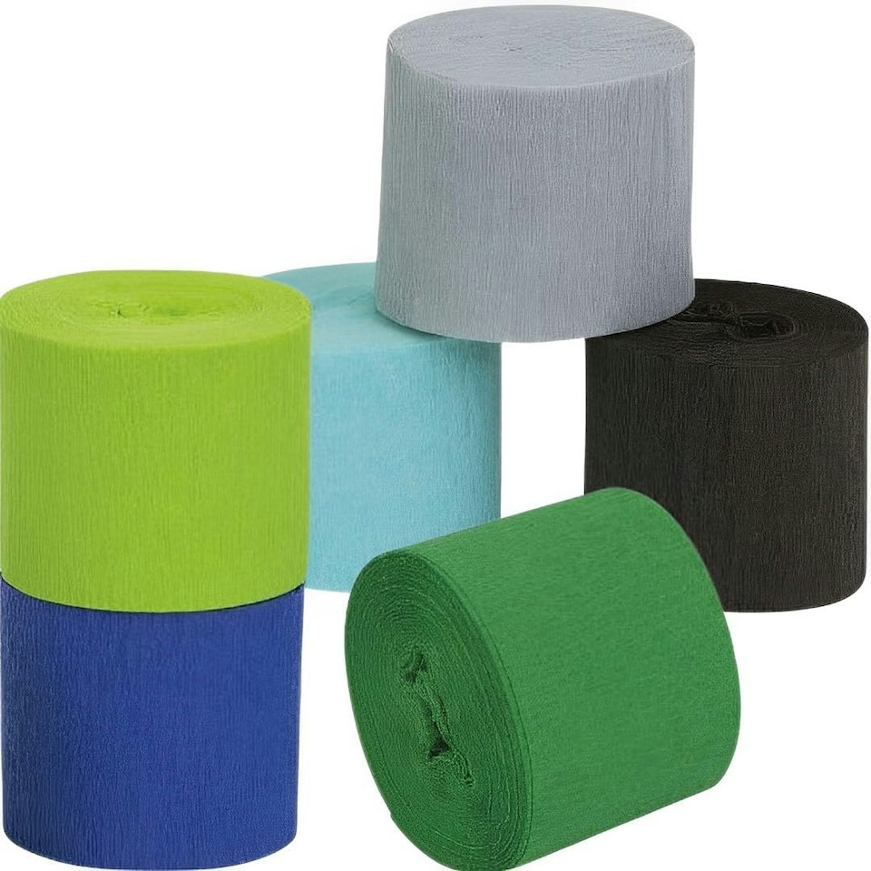 6 ASSORTED 20FT CRP PAPER STRIPEMR KIT - UNIQUE Multi