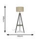 image 6 of ValueLights Morrigan Natural Shade Grey Wood Tripod Floor Lamp | Cream