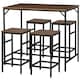 image 1 of HOMCOM Industrial Rectangular Dining Table Set with 4 Stools for Dining Room