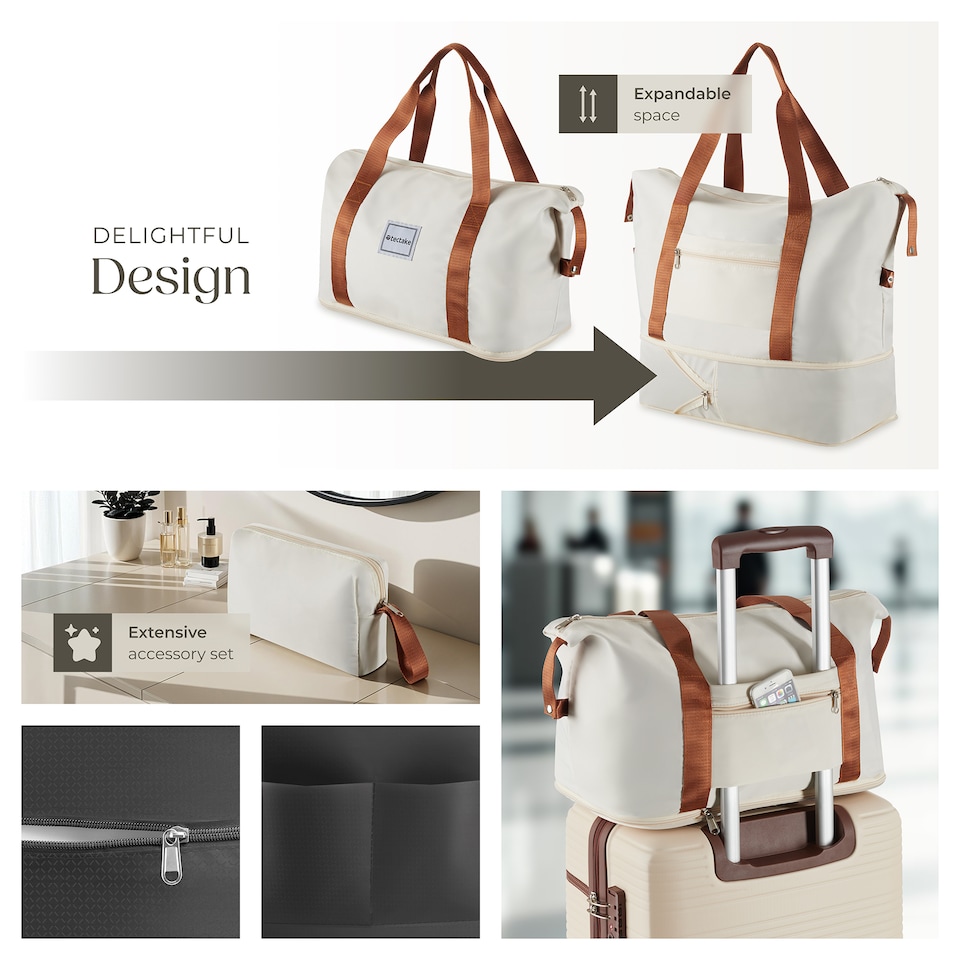 image 1 of Suitcase Set Madison -  13-piece, 3 suitcases, packing cubes, TSA lock | Cream | cream | 1