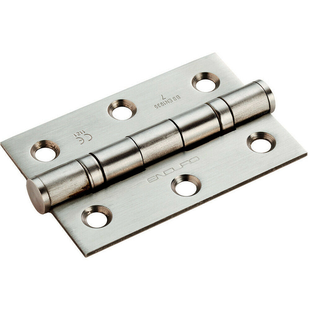 Loops PAIR 76 x 51 x 2mm 7 Ball Bearing Hinge Satin Stainless Steel Interior Door in Metallics