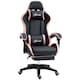 image 1 of Vinsetto Computer Gaming Chair, PU Leather Office Desk Chair with Footrest, Swivel Wheels, 135  Reclining Back, Lumbar Support, Headrest for Home, Black and Pink | Black | Black