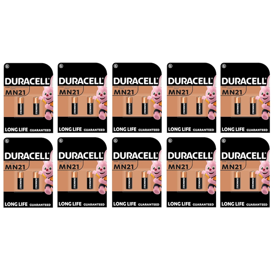10X Duracell MN21 / A23 Alkaline Batteries, Pack of 2 | Chrome | One Size | 2