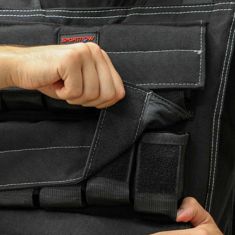 image 1 of 30KG Adjustable Weighted Vest with 30 Metal Weights, Running Weight Vest