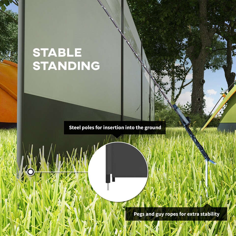 image 1 of Outsunny Camping Windbreaks with Clear Windows and Carry Bag | Grey