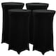 image 1 of Stretch Cocktail Bar Fitted Table Cloth Cover Skirt Spandex Decorative | Black | 4xBlack