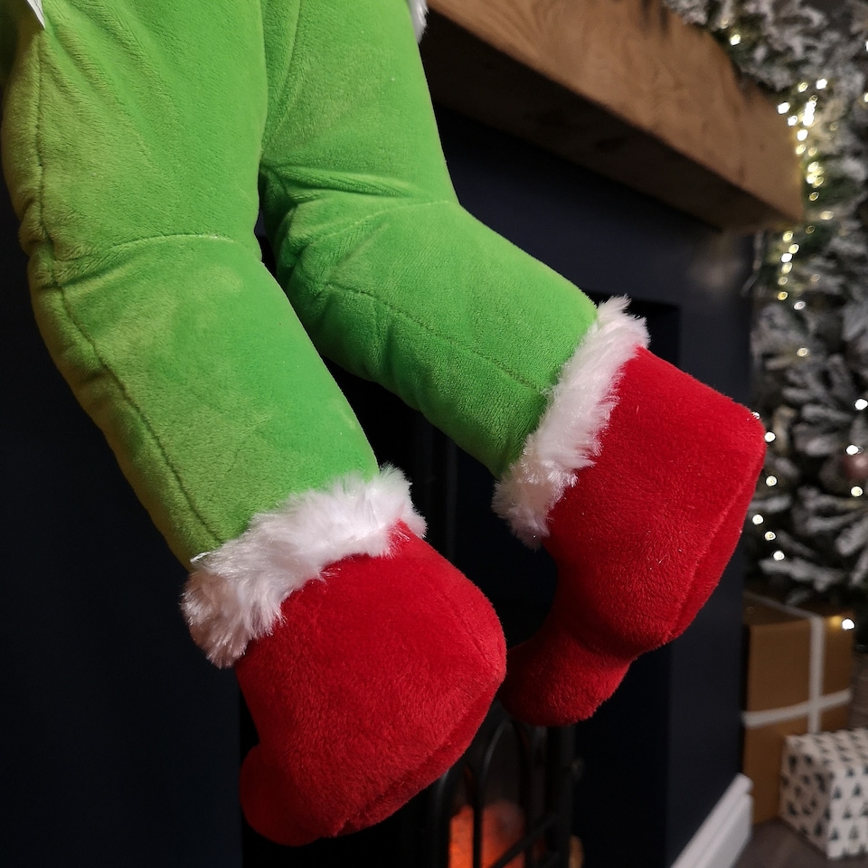 image 1 of 32cm Door Hanging Laughing Elf Animated Indoor Christmas Decoration