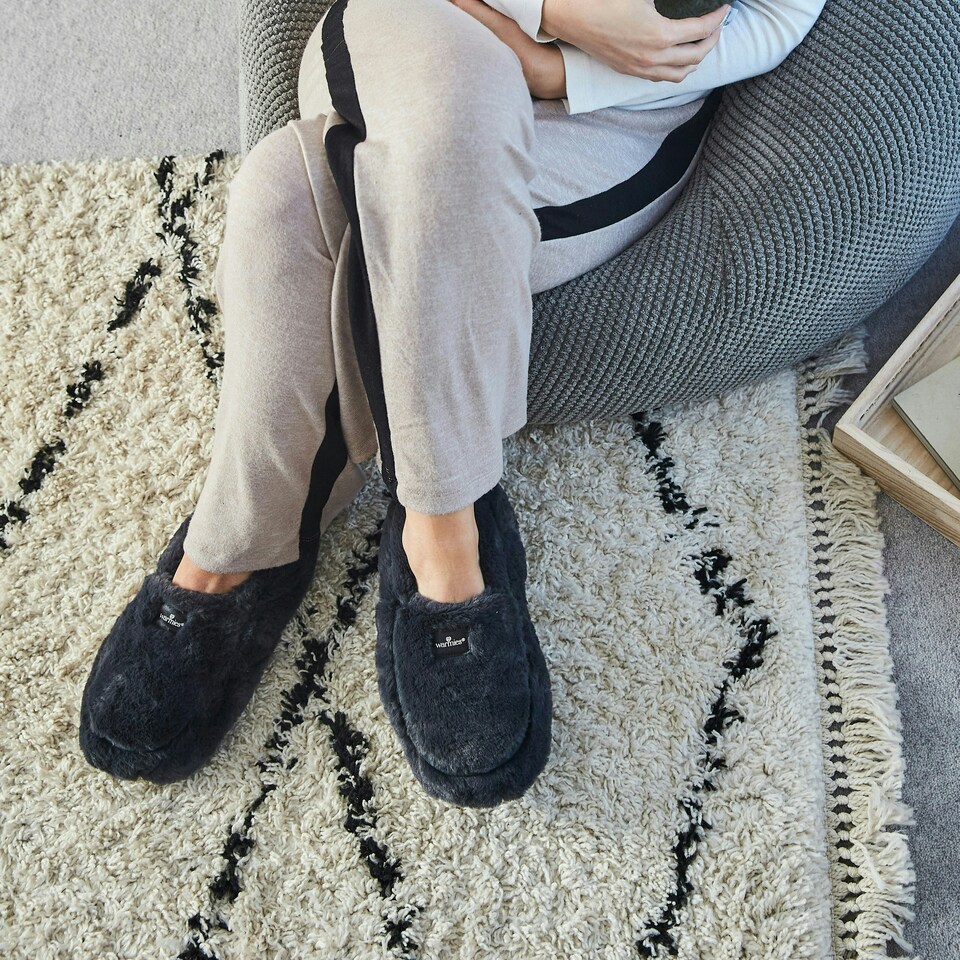 image 1 of Warmies Microwavable Slippers Steel Colour One Size