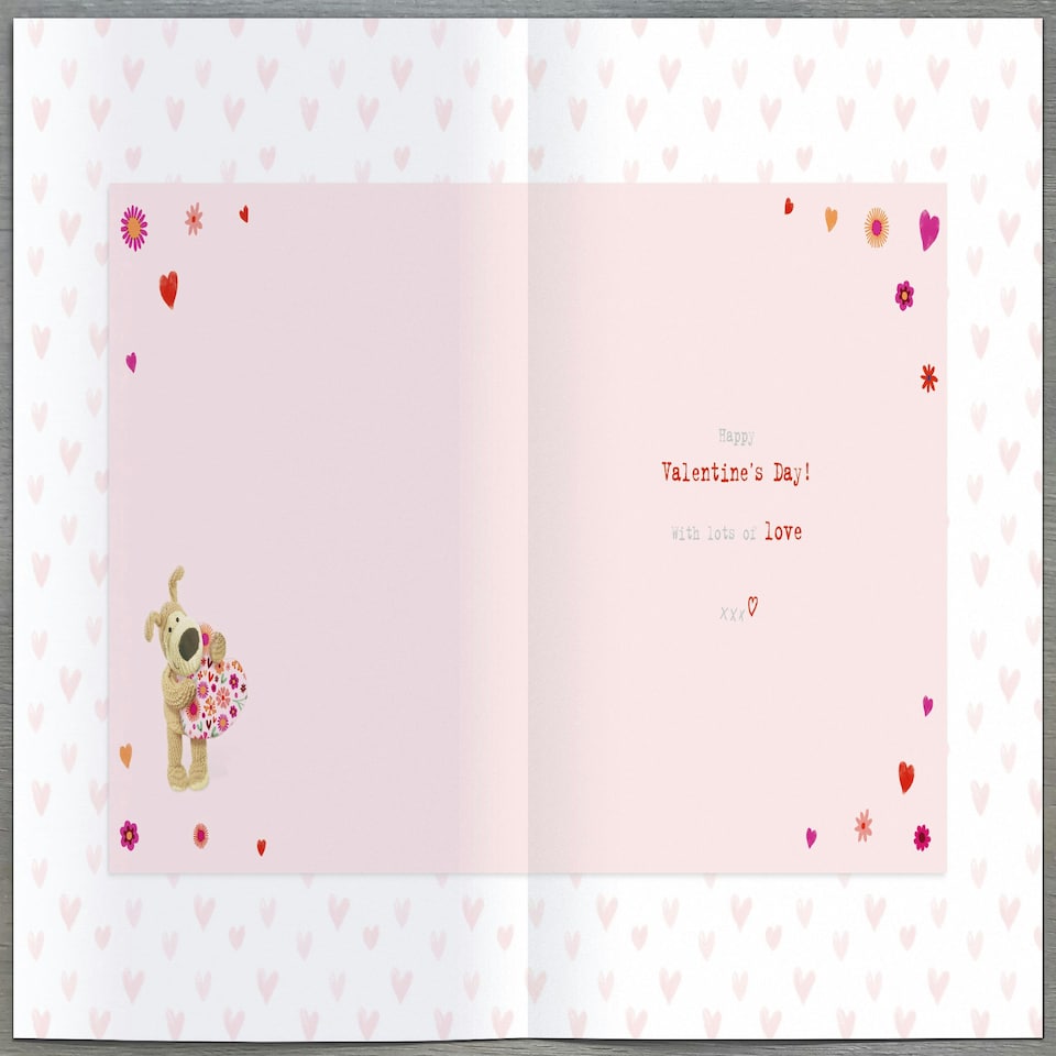 image 1 of Boofle Laying on Top Of Red Heart Girlfriend Valentine's Day Card