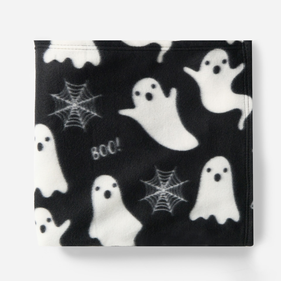 image 1 of OHS Autumnal Halloween Gonk Pumpkin Ghost Ghouls Soft Cosy Plush Warm Polar Fleece Throw Over Bed Blanket, 120x150cm Grey | Charcoal Autumnal Gonk