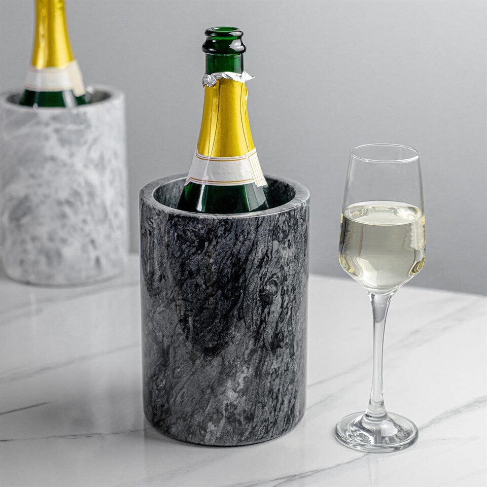image 1 of Argon Tableware Marble Wine Bottle Cooler - 13cm - Black | Black | Black