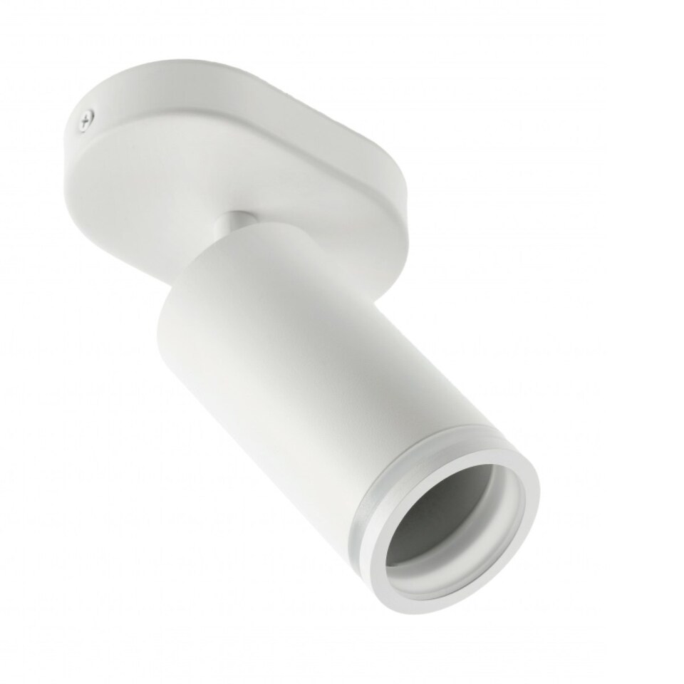 image 1 of CGC SOLIS White Single GU10 Ceiling Spotlight with Halo Ring Adjustable Spot Bar White