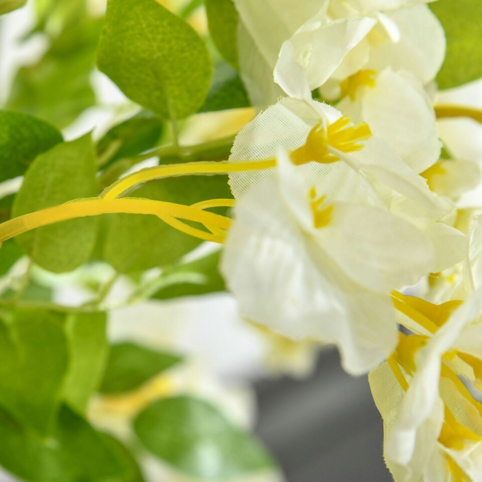image 1 of HOMCOM Artificial Realistic White Wisteria Tree Faux Plant for Indoor Décor