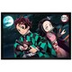 image 1 of Black Wooden Framed Demon Slayer Tanjiro & Nezuko 61 x 91.5cm Maxi Poster Framed Poster
