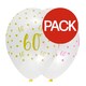 image 1 of Creative Party Latex 60th Birthday Balloons (Pack of 50) - Yellow/Pink - One Size