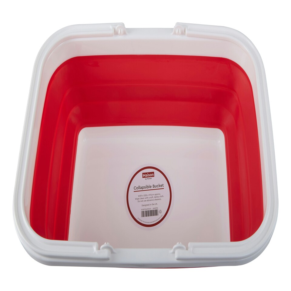 image 1 of Interiors By Premier Collapsible Red Laundry Basket With Handles,Space Efficient Organizer,Functional Thermoplastic Rubber Basket Red