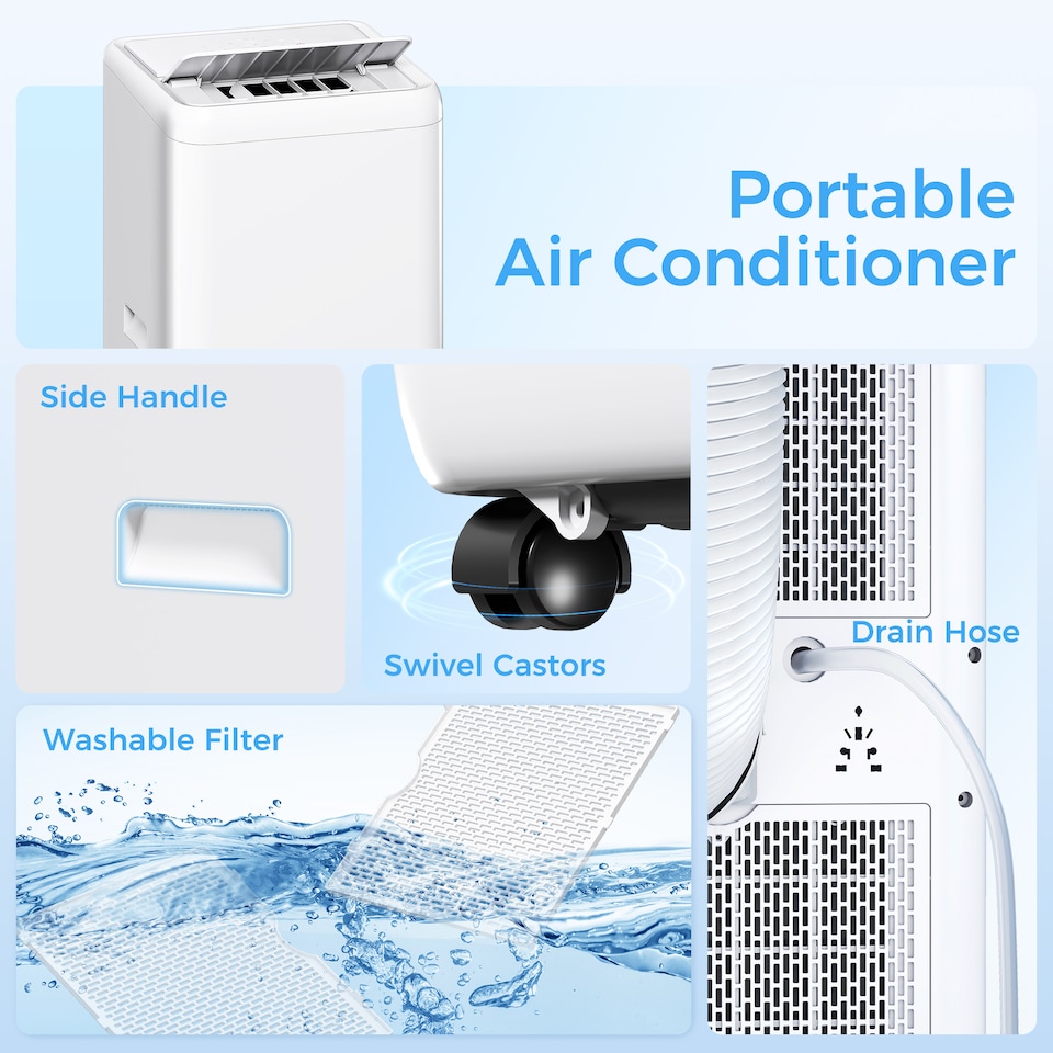 image 1 of HOMCOM Portable Air Conditioner 12000 BTU, 4-in-1 Cool, Fan, Dehumidifier Sleep Mode, Air Conditioning Unit with Digital Display, Remote Control, 24H Timer, Child Lock&Window Kit for Rooms