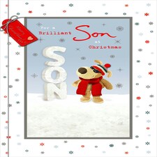 For A Brilliant Son Cool Stylish Boofle Christmas Card