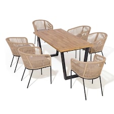 Rowlinson Oslo 6 Seat Dining Set - 160cm Table Multi