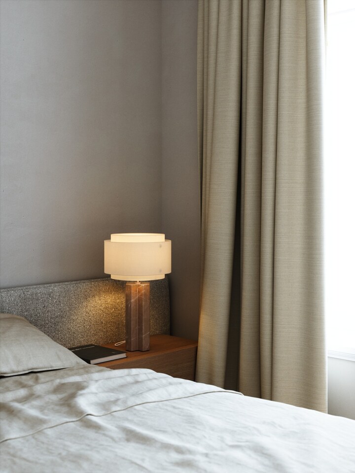 image 1 of Nordlux Takai Indoor Table Lamp Brown Marble E27 On-Fixture Switch - Mains Powered, IP20