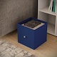 image 2 of Foldable Woven Fabric Storage Cube Box Drawer Insert Organiser Basket with Handle | Blue | Royal Blue | Pack of 1 | 1