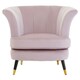 image 1 of Interiors by Premier Dusty Pink Velvet Scalloped Chair, Long-lasting Scallop Chair Velvet, Body Supportive Scalloped Armchair